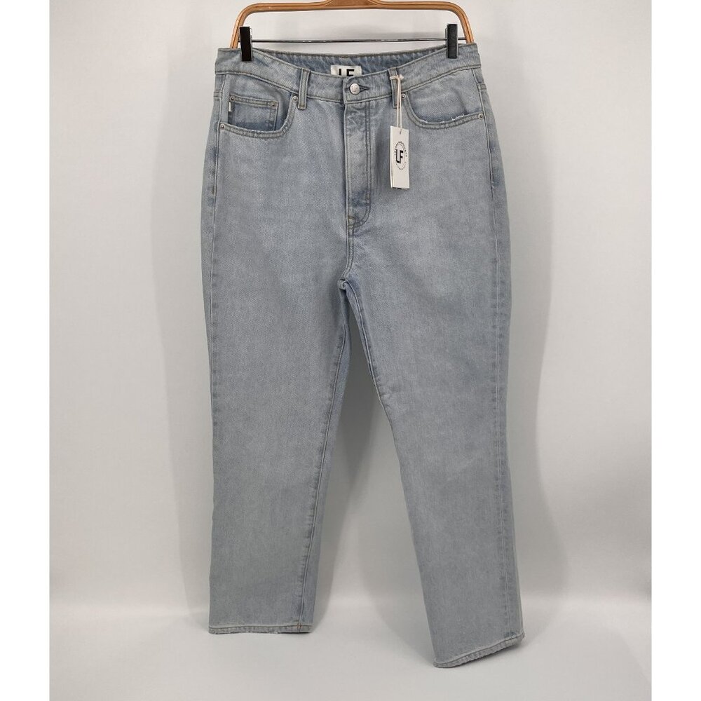 LF Lovers & Friends Reece High‑Rise Slim Straight Jeans Size 30 Light Blue Rigid
